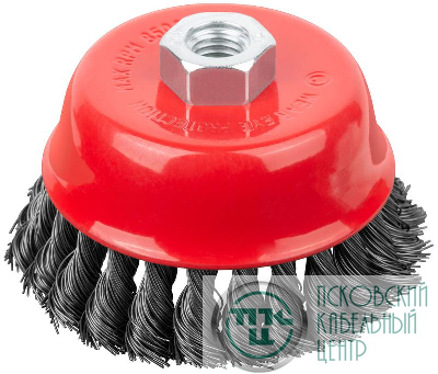 Корщетка-чашка гайка М14 стальная витая проволока 100мм FIT 39468