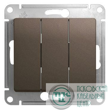 Выключатель 3-кл. СП Glossa 10А IP20 (сх. 1+1+1) 10AX механизм шоколад. SE GSL000831