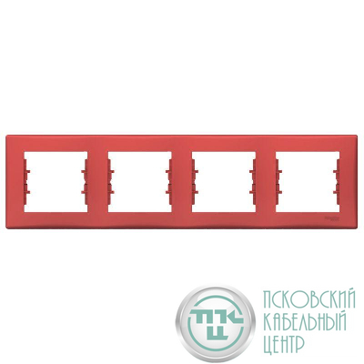 Рамка 4-м Sedna горизонт. красн. SchE SDN5800741