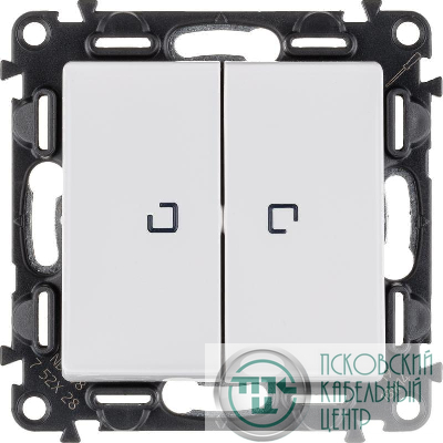 Механизм выключателя 2-кл. СП Valena Life 10А IP20 250В 10АХ с подсветкой; с лицевой панелью белый Leg 752428