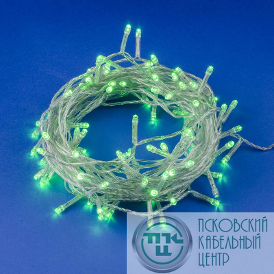 Гирлянда LED ULD-S1000-100/DTA GREEN IP20 10м 100 диодов зел. свет провод прозр. Uniel UL-00007198