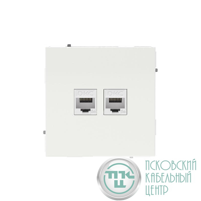 Розетка компьютерная 2-м KANT RJ45 кат.5E без шторки бел. магнолия DKC 7000664