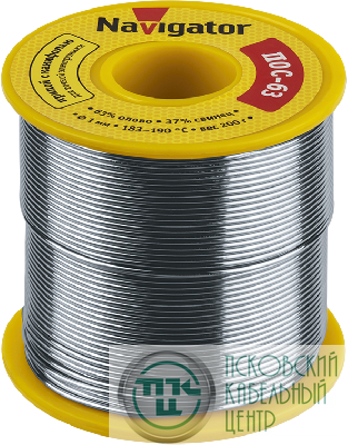 Припой 93 778 NEM-Pos05-63K-1-K200 (ПОС-63 катушка 1мм 200г) NAVIGATOR 93778
