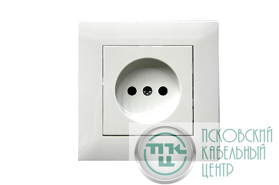 Розетка 1-м Karea RIZZ без заземл. керамика бел. Makel 88001002
