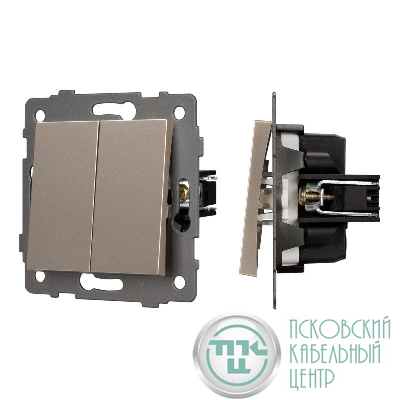 Выключатель непроходной 2-кл. SWT-MK02-PL-GD-V 10А 250В механизм Arlight 049890