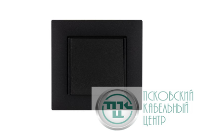 Розетка 1-м с крышкой Karea RIZZ STAR с заземл. чер. Makel 88054029