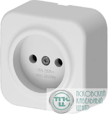 Розетка 1-м СП ARIA 16А IP20 без заземл. бел. ARVIA 25 01 1000 215
