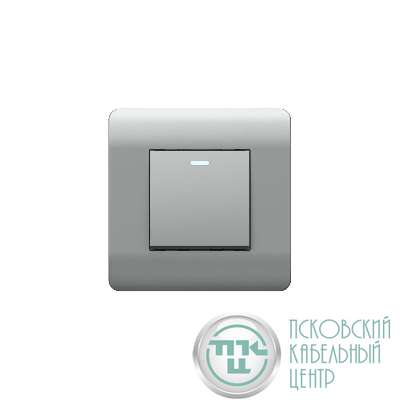 Выключатель 1-кл. NEW3-E 10А без фиксации с подсветкой серебр. CHINT 431403
