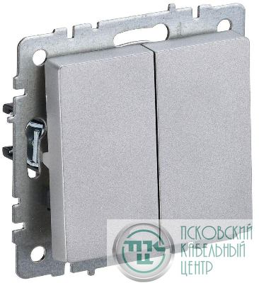 Выключатель 2-кл. СП BRITE ВС10-2-0-БрА 10А механизм алюм. IEK BR-V20-0-10-K47