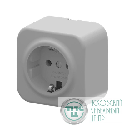 Розетка 1-м СП ARIA 16А IP20 с заземл. сер. ARVIA 25 22 1000 217