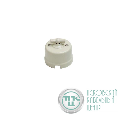 Выключатель проходной поворотный 1-кл. ОП Лизетта 10А IP20 ретро 2 полож. ABS-пластик сл. кость Bironi B1-201-211