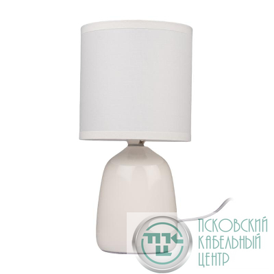 Светильник настольный JH2-02-wh E14 IP20 130х130х255мм керамика; ткань; PVC-пластик бел. JazzWay 5062313