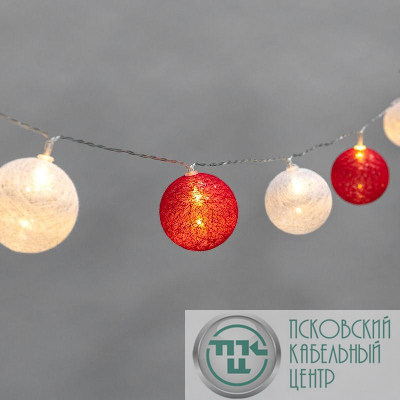 Гирлянда светодиодная "Тайские фонарики "Магия" 3.5м 20LED прозрачный ПВХ питание USB тепл. бел. Neon-Night 304-007