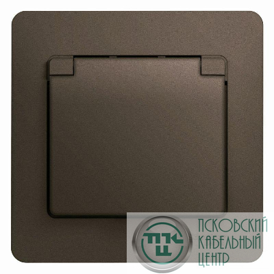 Розетка 1-м СП 1мод. Glossa 16А IP20 с заземл. защ. шторки с крышкой в сборе шоколад SchE GSL000846