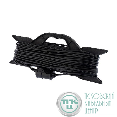 Удлинитель-шнур на рамке ПВС 2х0.75 40м без заземл. 6А 1300Вт IP20 черн. PROCONNECT 11-7104