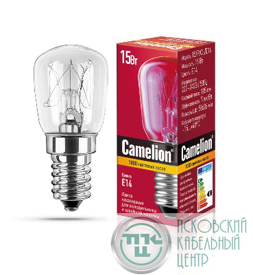 Лампа накаливания MIC 15/P/CL/E14 15Вт E14 220-230В для холодильников и швейн. машин Camelion 12116