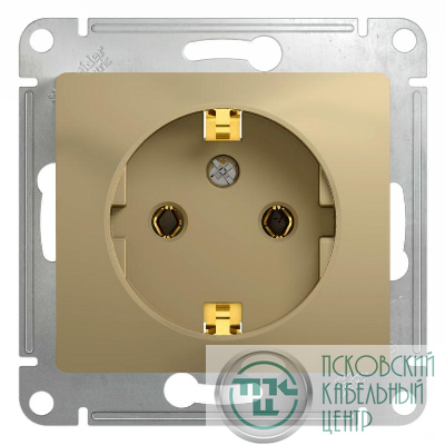 Розетка 1-м СП Glossa 16А IP20 с заземл. механизм титан SE GSL000443