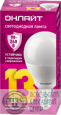 Лампа светодиодная 90 543 OLL-G45-13-230-2.7К-E14-FR PRO 90-240В ОНЛАЙТ 90543