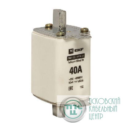 Вставка плавкая ППН-33 40А габарит 00 PROxima EKF fus-33/160/40