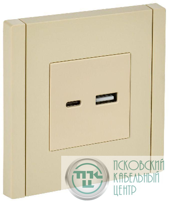 Розетка USB A+C 3.1А FORTE&PIANO FP450 ваниль IEK FP-U22-D31-K10