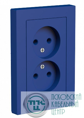 Розетка 2-м AtlasDesign 16А без заземл в сборе аквамарин SE ATN001120