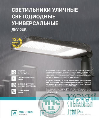 Светильник уличный линзованный светодиодный ДКУ-2UB 70Вт 230В 5000К 8750лм 125лм/Вт универсальный IP65 NEOX 4690612057422