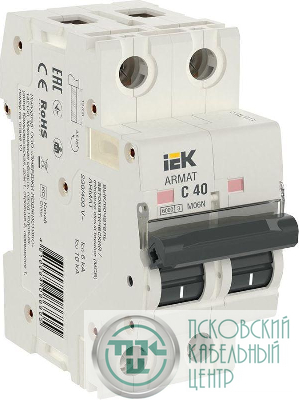 Выключатель автоматический модульный 2п C 40А M06N ARMAT IEK AR-M06N-2-C040