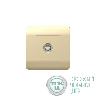 Розетка телевизионная одиночная SAT NEW3-E коннектор шампань CHINT 431412