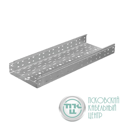 Лоток листовой перфорированный 300х80 L3000 сталь 0.8мм "БЫСТРЫЙ МОНТАЖ ПЛЮС" LPplus80-300-0.8-3000 оцинк. КМ PL0249