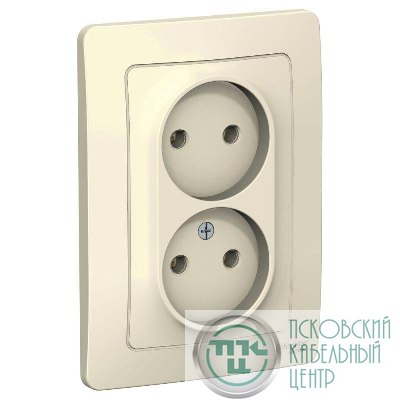 Розетка 2-м СП Blanca 16А IP20 250В без заземл. без защ. шторок молоч. SE BLNRS000022