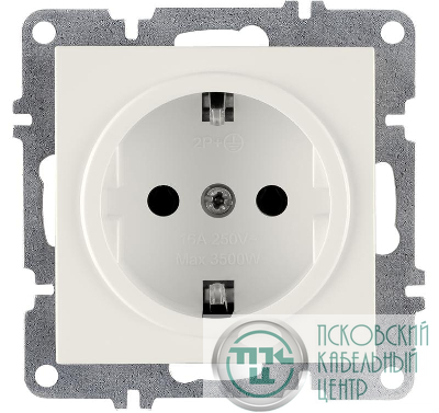 Розетка 1-м СП LAVIN/KAREN 16А IP20 с заземл. механизм бел. ARVIA 50 01 1000 217