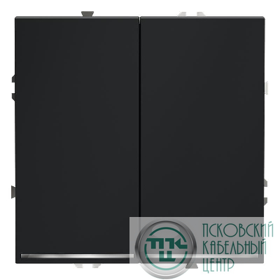 Переключатель проходной 2-кл. СП S70 10А с подсветкой механизм графит Voltum VLS020407