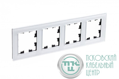 Рамка 4-м AtlasDesign Nature стекло бел. SE ATN320104