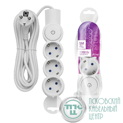 Удлинитель 3х5м с заземл. 3Gх0.75 с выкл. защ. шторки REV 32009 0