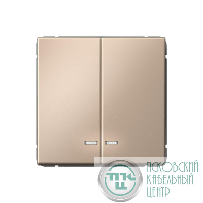 Выключатель 2-кл. ArtGallery (сх. 5а) 10AX с подсветкой механизм песочн. SE GAL001253