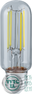 Лампа светодиодная филаментная 14 442 NLL-F-T39-7-230-4K-E27-CL FILAMENT прозрачная E27 176-264В 110мм Navigator 14442