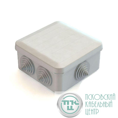 Коробка распаячная для наружного монтажа 100х100х50мм IP55 6 гермовводов с защелк. крышкой CHINT 8820014