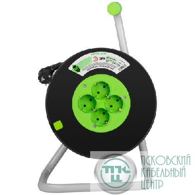 Удлинитель на пластик. катушке 4х50м с заземл. KAT-3x1.5-50m Greenline ПВС 3х1.5 Эра Б0065107