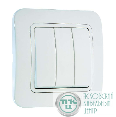 Выключатель 3-кл. СП Lillium 10А IP20 бел./бел. Makel 70091