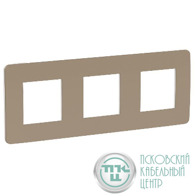 Рамка 3-м UNICA STUDIO песочн./бел. SchE NU280626