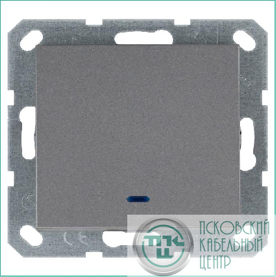 Выключатель 1-кл. 10А IP20 с подсветкой механизм алюм. Jasmart G3011NS