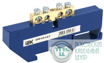 Шина нулевая на DIN-изол. ШНИ 6х9-4-Д-С IEK YNN10-69-4D-K07