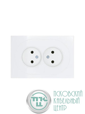 Розетка 2-м СП OSEN без заземл. ПБТ белая LEZARD 743-0200-128B