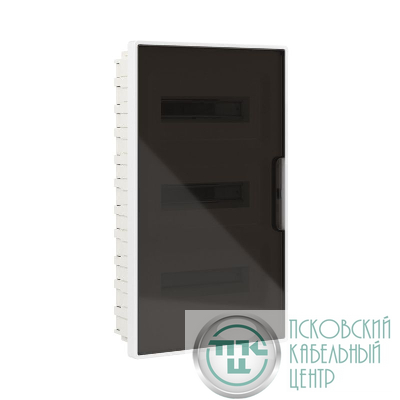 Щиток встраиваемый Фрейм (FRAME) ЩРв-п-36 36мод с тонированной дверцей с 4 шинами PEN (2шт на 8 отверст. и 2шт на 10 отверст.) бел. DKC F36B1WD