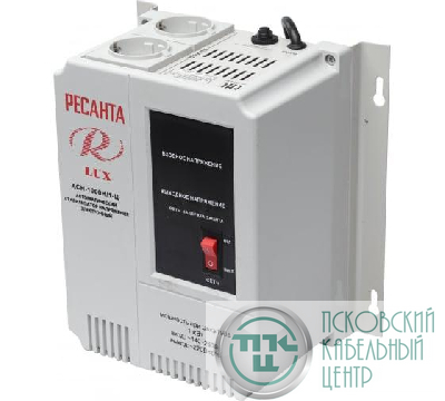 Стабилизатор напряжения АСН-1000 Н/1-Ц Lux 1ф 1кВт IP20 настен. релейный с двумя розетками Ресанта 63/6/14