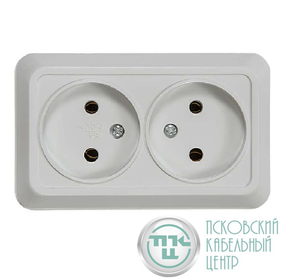 Розетка 2-м ОП Bolleto 7102 16А IP20 бел. ASD / IN HOME 4680005959822