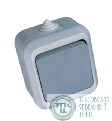 Выключатель 1-кл. ОП 10А IP44 п/герм. сер. Makel 18100