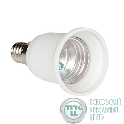 Переходник E14-E27 бел. EKF AD-E14-E27-w