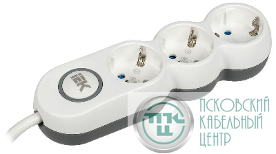 Удлинитель 3х3м с заземл. 16А IP20 Uno У03В 2P+PE 250В 3х1.5 IEK WYP53-16-03-03-ZK