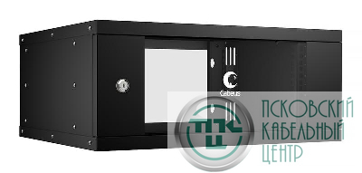 Шкаф телекоммуникационный настенный разборный LIGHT WSC-05D-4U55/45-BK 19дюйм 4U дверь стекло черн. Cabeus 10184c